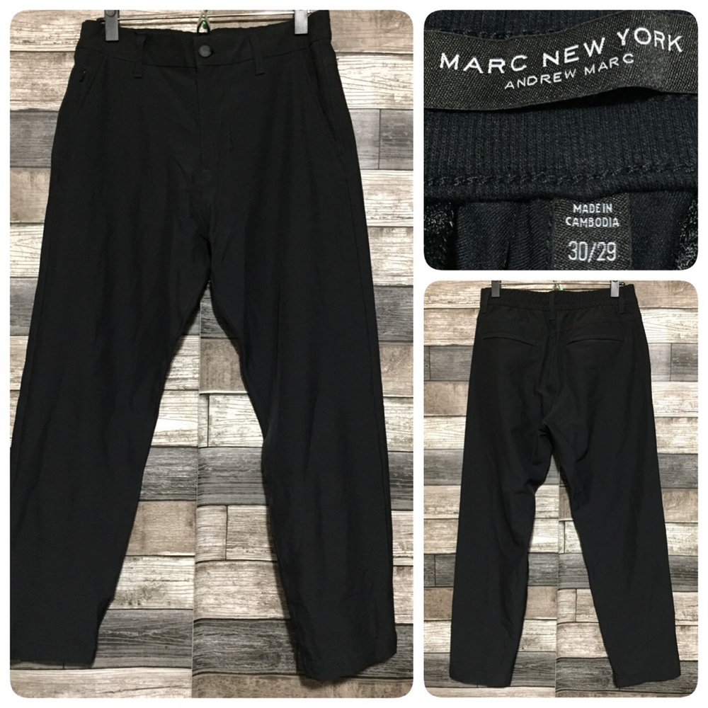 Andrew Marc New York Commuter Pants Men’s 30x29 Black Stretch Tech